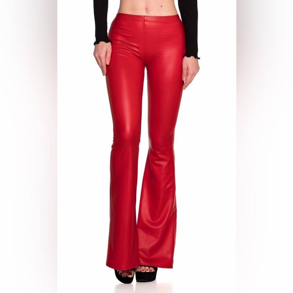 Cemi Ceri J2 Love  Faux Leather Bell Botom Flare Pants/Leggings 4XL